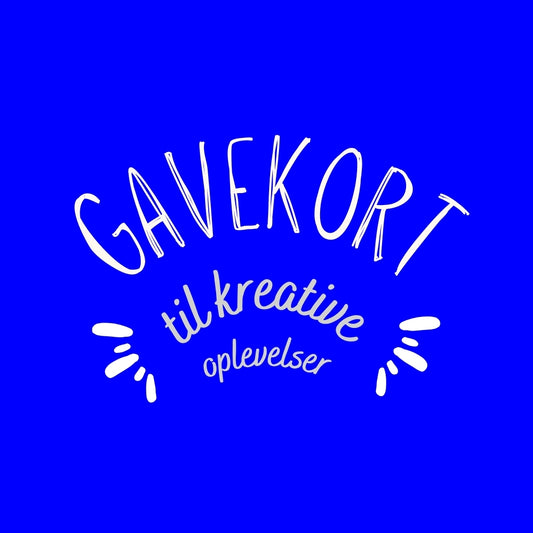 blåt logo til et gavekort til kreative oplevelser 