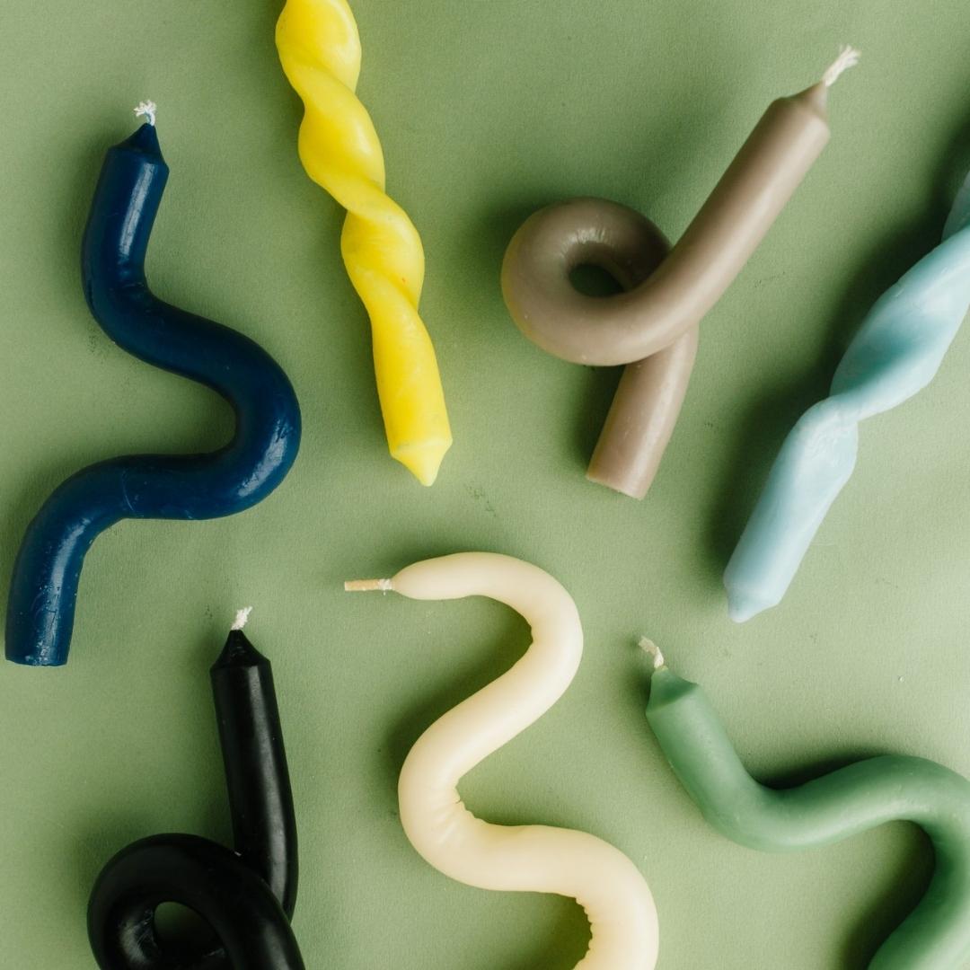 snoede lys lavet på en kreativ workshop til en fødselsdag. 